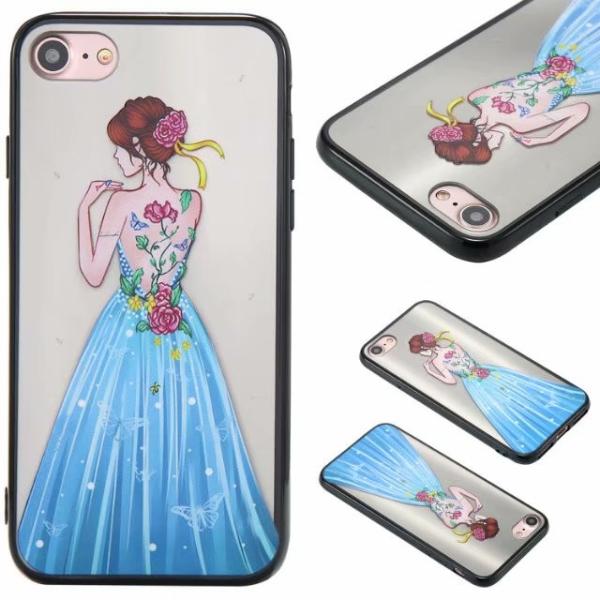 iPhone Leather Varnished Embossed Protective Case with Goddess