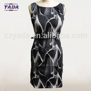China Women print long fashion a line dress ladies sexy women clothing dresses lady with waist belt on sale