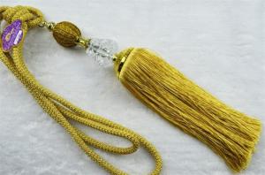 China Luxurious long fringe trimming tiebacks for curtain decoration on sale