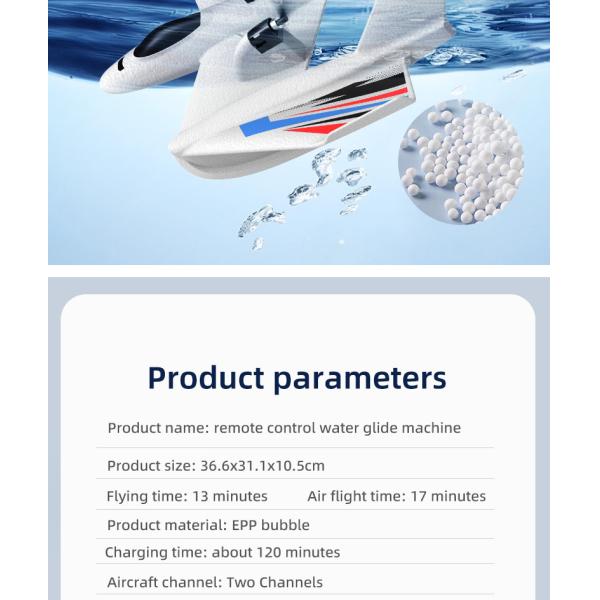 Rc Hydroplane Plane Toys Jet Fixed Wing 2.4g Remote Control Glider Foam Airplane Model Rc Plane for 8-13 Years Old