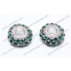Quality Large Hole Crystal Pave Alloy Rondelles AL16110 Jewelry Beads Findings wholesale