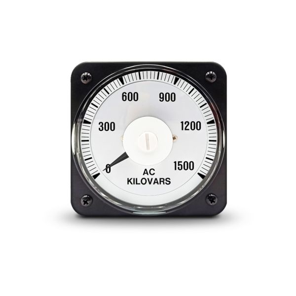 1500A AC Kilovars Panel Meter - Analog Dial, Square Panel Mount, Class 1.5 Accuracy for Industrial Power Distribution