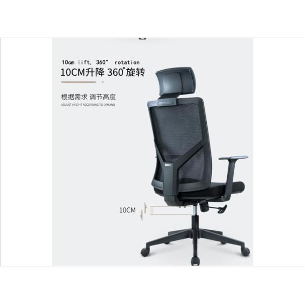 Ergonomic Swivel Office Chair with Height Adjustment and Stainless Steel Base