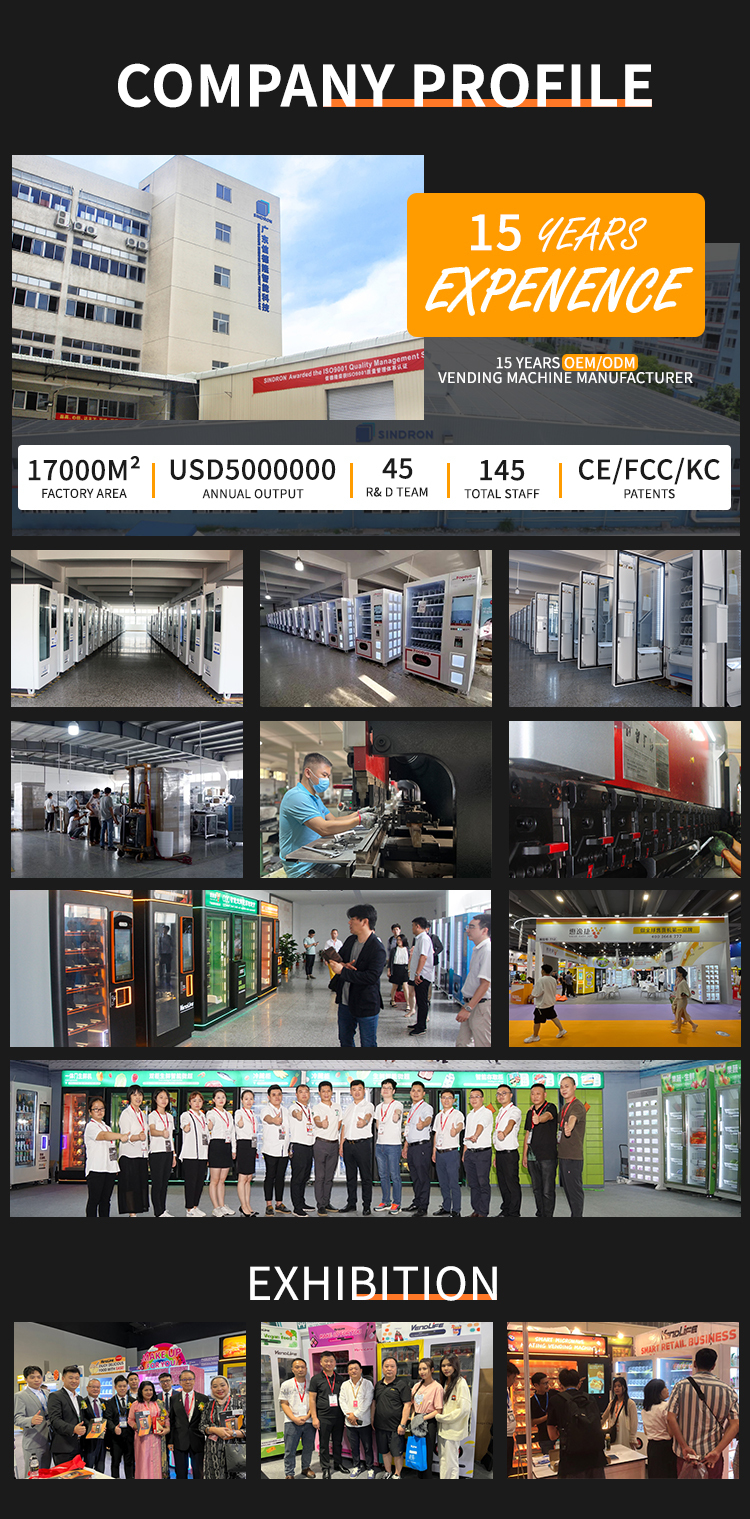 VenoLife Smart Pre-Made Meal Vending Machine with 3 High-Power Microwaves, Spring Rotation + Elevator Delivery, 3-Step Touchscreen, 4-Mode Compressor,