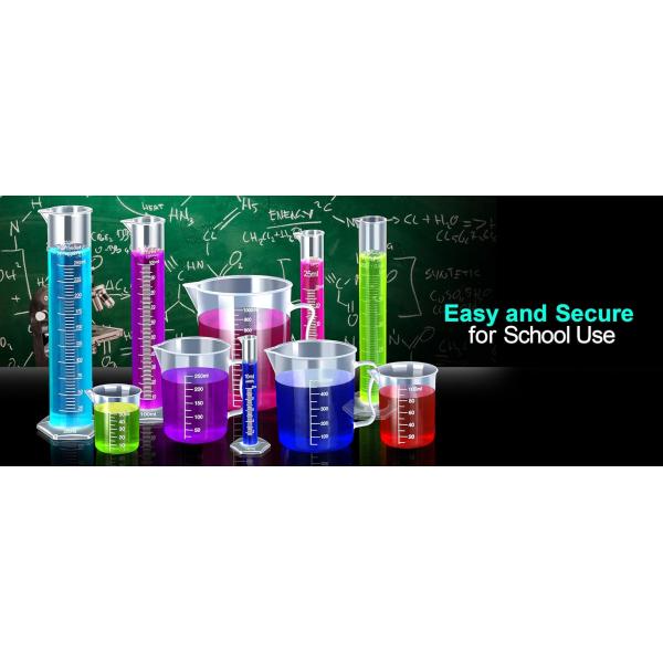Plastic Graduated Cylinders& Plastic Beakers, Plastic Graduated Cylinders 10ml 25ml 50ml 100ml 250ml & 5pcs