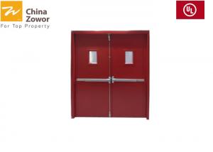 China Double Leaf Flush Panel Blue Painted Steel FD60 Fire Door / Max. Size 2100 x 2300 mm on sale