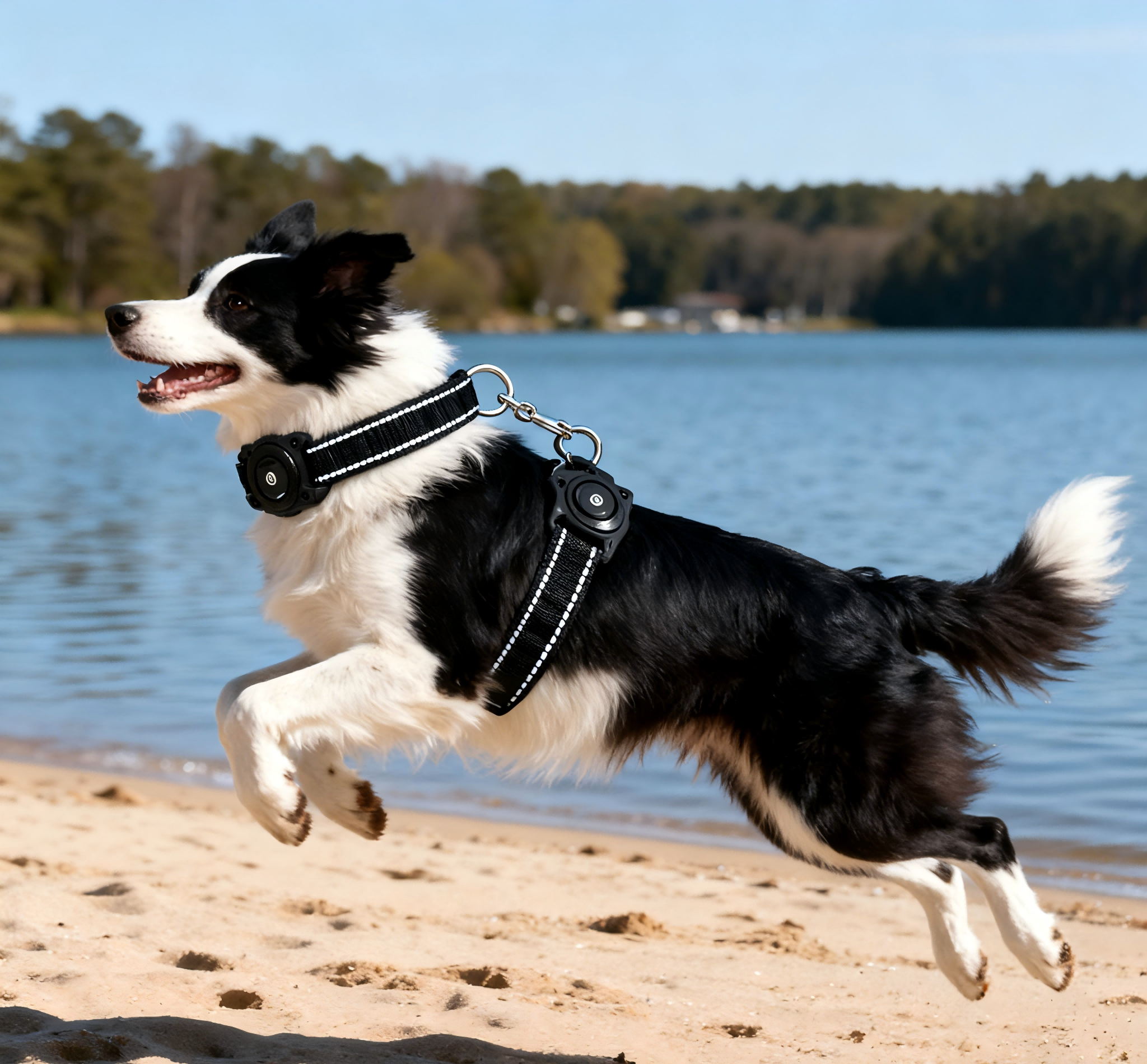 Durable Plastic GPS Navigator Dog Collar Waterproof Reflective Real-Time Tracking Soft Padded Adjustable