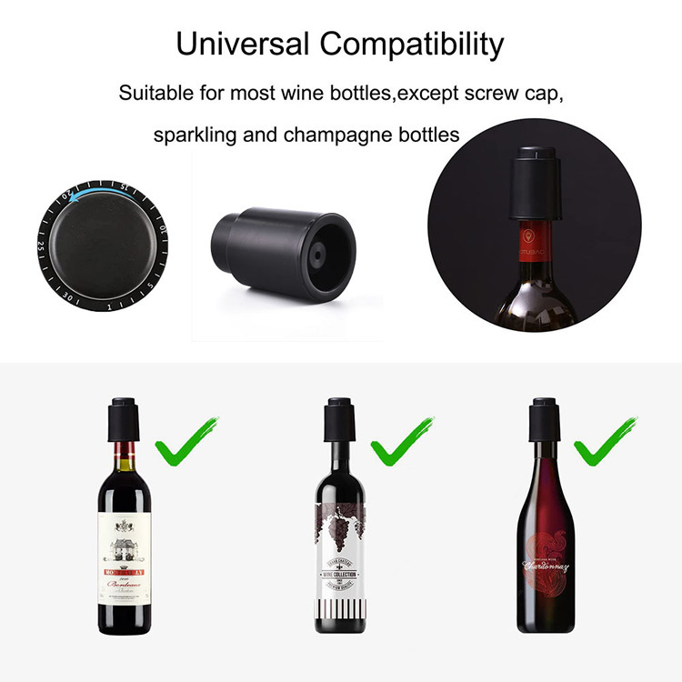 FDA Vacuum Wine Stopper For Keeping Wine Fresh And Easily With Date