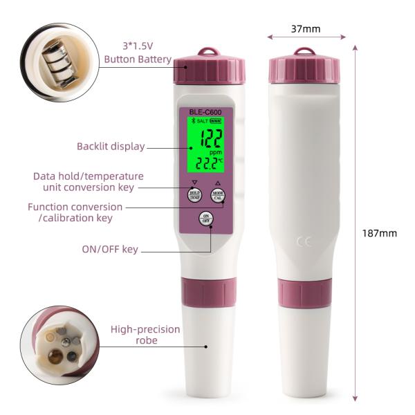 Seawater Digital Salinity Meter Salt Water Tester For Pool Aquarium Fish Pond 10 - 100ppt