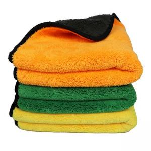 Quality Super Absorbent Double Sided Microfiber Cloth Coral Fleece Reusable Cleaning Rags 16x16 wholesale