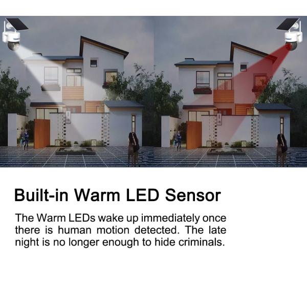 Full Color Night Vision 4G Solar PTZ Camera Starlight Class Lens 3.6mm 0.00001LUX