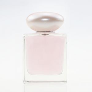 Quality Square Spray Transparent Glass Perfume Bottle With Pearl Cap 100ml wholesale