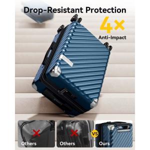 Carry On Luggage 22x14x9 Airline Approved - 35L Polycarbonate Expandable Hard