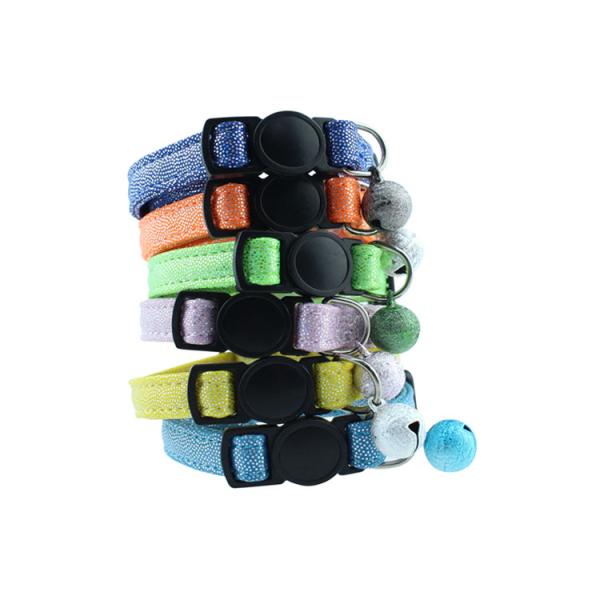 Pu Breakaway Pet Training Collars inflatable cat collar With Bling Bell