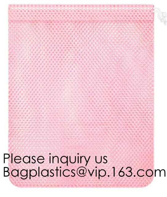 Drawstring Bag With Cord Lock And White Sturdy Mesh Material For Factories, College, Dorm, Storage Sturdy & Breathable
