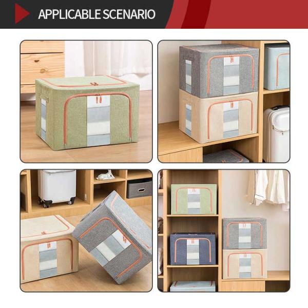 Multiscene Quilt Fabric Household Storage Containers Cotton Linen Capacity 24L