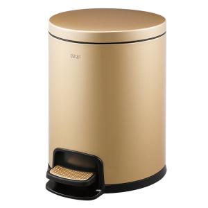 Quality Champagne Gold Hotel Trash Bin With Lid Foot Operated Hotel Room Dustbin wholesale
