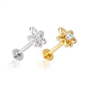 Quality 14K Stainless Steel Body Piercing Jewelry Gold Labret Lip Piercing Jewelry 1.2mm wholesale
