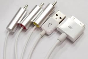 China Composite USB  AV Cable For Apple IPad / IPhone / IPod Wiith 30 - pin Dock Connector on sale