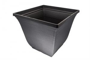 Quality 17 Inch Black Rectangle Plant Pots Tulip Carnation Flower Pot With Tray wholesale