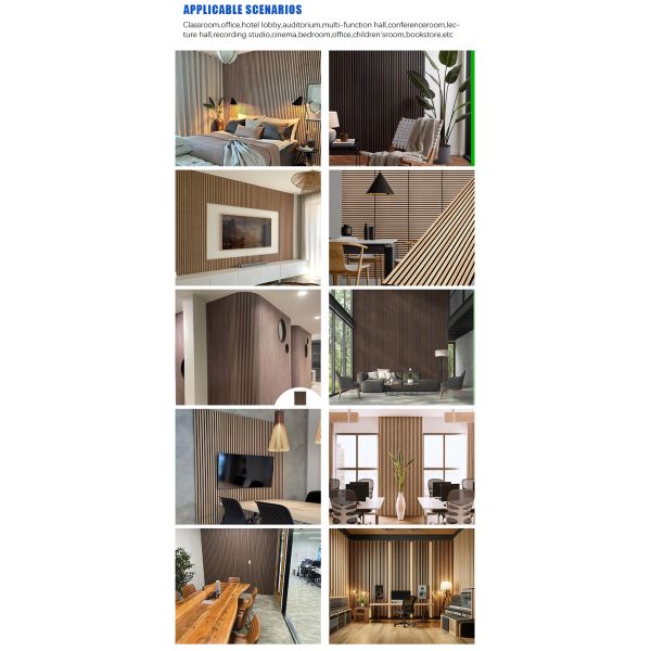Wood Slat Acoustic Panel With Flame Retardant Coating And Sound Absorption
