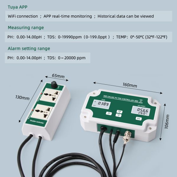 Digital PH Meter with 0-199.9ppt TDS 0.00~14.00pH Range and 0°-50℃ Temperature Monitoring
