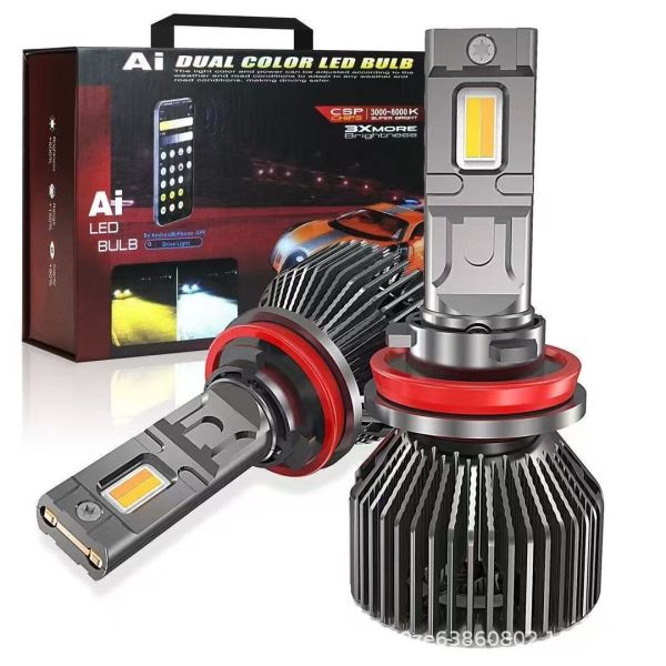 M3 Bluetooth APP Adjustable LED Headlight Multi-Color H7 H4 H1 H3 Front Fog Light