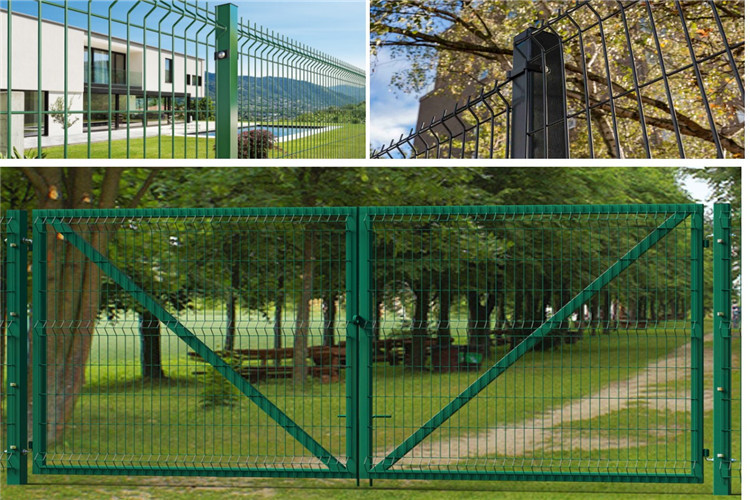 4mm Powder Coated Welded Mesh Fencing & Fence Post Gates For Oil Fields Security