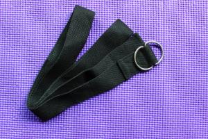 China Black 173cm Cotton Yoga Strap,Yoga Pilates Stretch Strap on sale