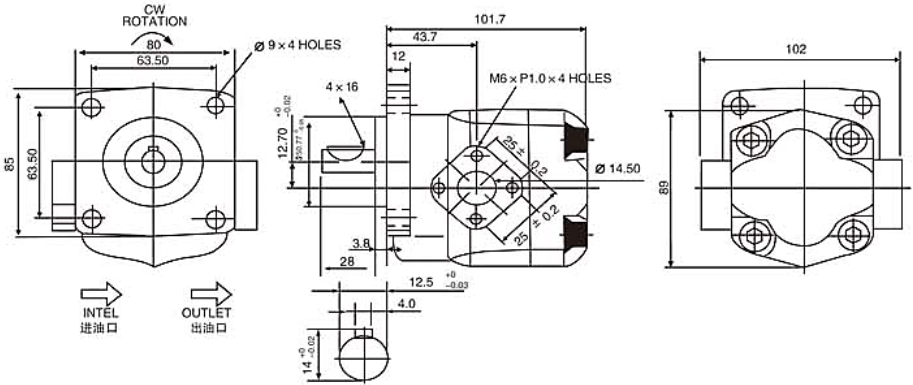 Cast Iron Hydraulic Single Gear Pump HGP-2A Series For Marine Machinery