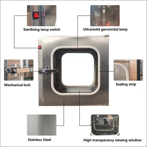 220V 50Hz 60Hz Cleanroom Pass Box GMP Pass Through Box Laminar Flow Dynamic