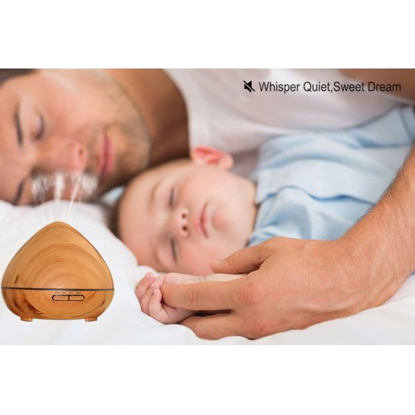China Factory 400ml Essential Oil Diffuser Aromatherapy Humidifier Wood Grain Aroma Diffuser for Home, Bedroom,Yoga