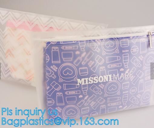 vinyl zipper pouch/Clear slider pouch/ vinyl slider bag, Frosted Zip lockk bag EVA PVC hanger bag for clothes, EVA frost d
