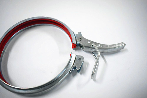 Custom Size Ductwork Galvanized Pipe Clamp With Red Rubber Lining