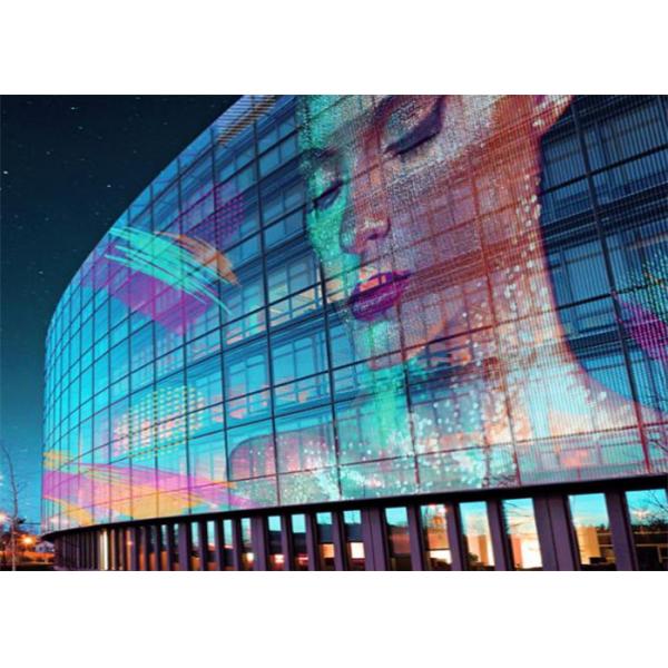 TL5.21mm 65% Transparent LED Screen , commercial mall big led glass wall window