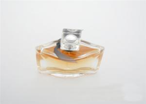 China Square Clear Mini Perfume Bottles Empty With Cap , Glass Scent Bottle on sale