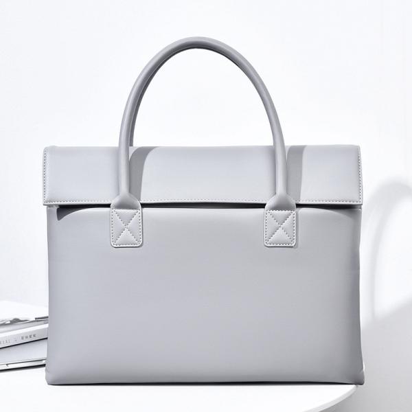 Mens Women Laptop Portfolio Bag Luxury Business Classic Leather Computer Bag