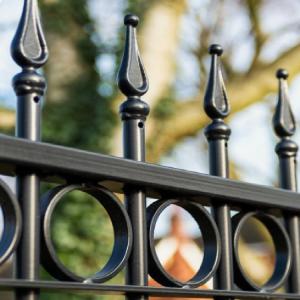 Wholesale 6ftx8ft garden black picket fence Wrought Iron Fence