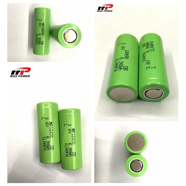 3.7V 18500 2000mAh Li Ion Rechargeable Battery Cell 1000 Cycles Quick Discharge