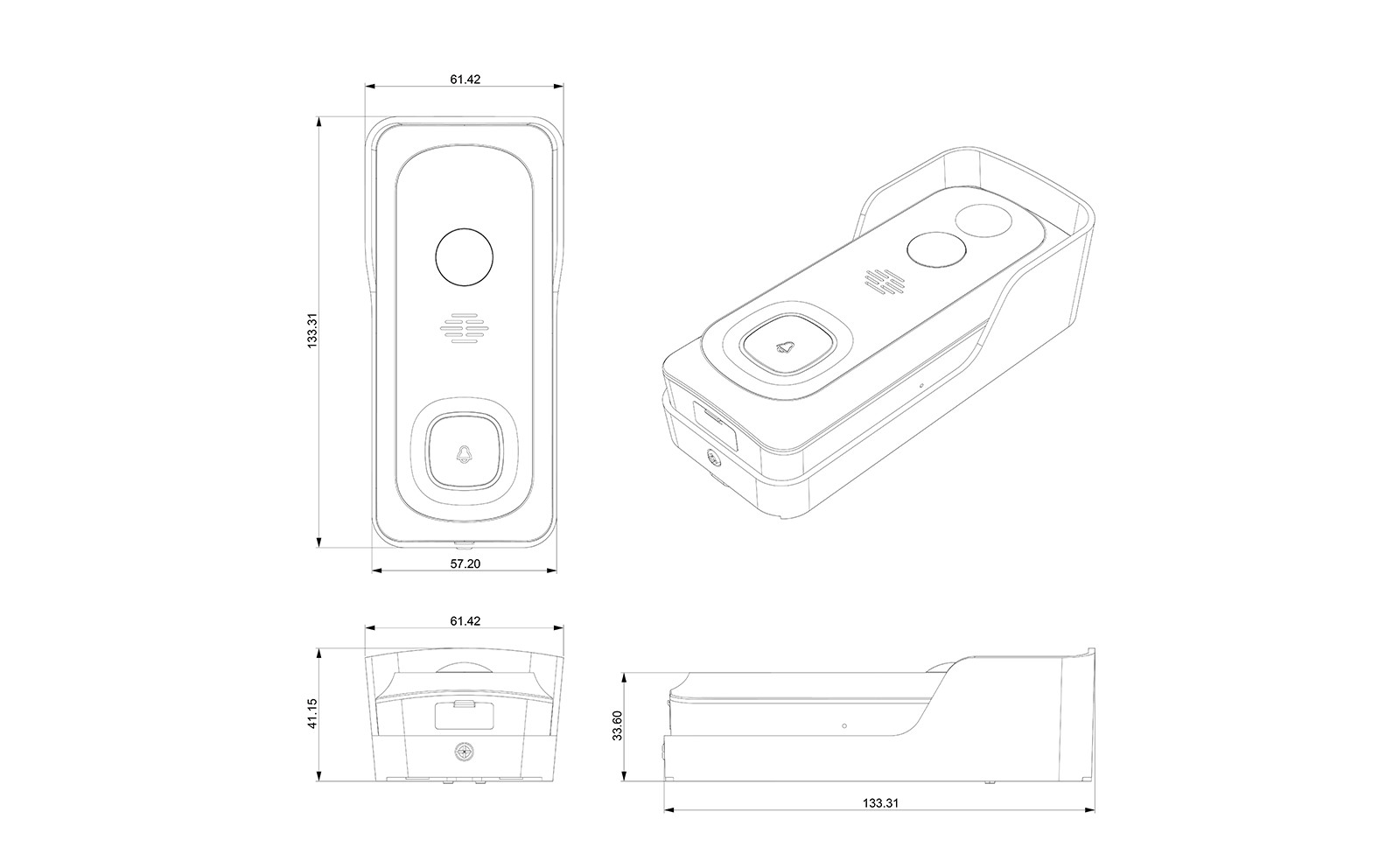 Glomarket 1080P Wireless Tuya Doorbell Outdoor Battery Night Vision Smart Video Doorbell