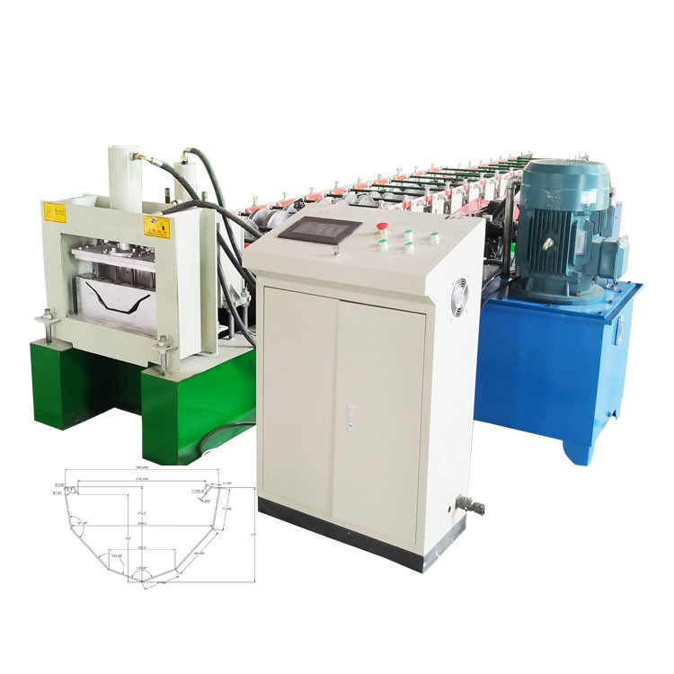 Automatic Gutter Roll Forming Machine / Gutter Making Machine For Waterproof Construction
