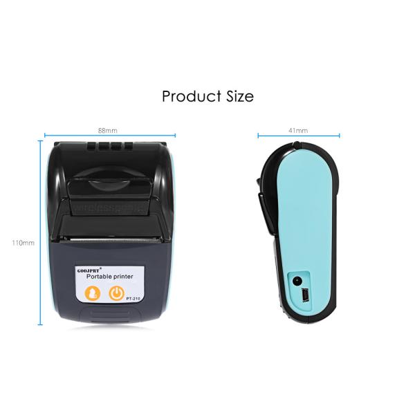Android / IOS Portable Bluetooth Printer 12V 1A Power 0.12mm Paper Thickness