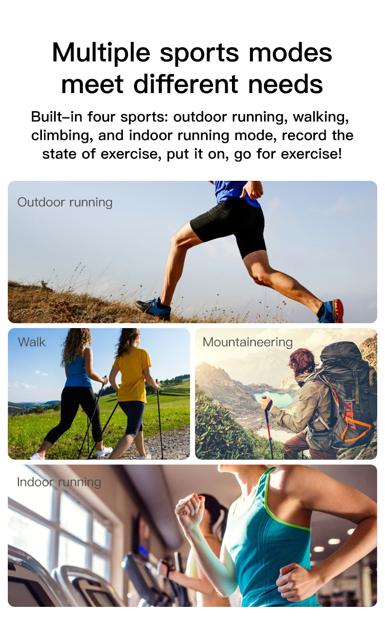 1.7inch Square Shape Smartwatch 320*385 Bracelet Band Sports Mode Run Climb Indoor Alarm Clock