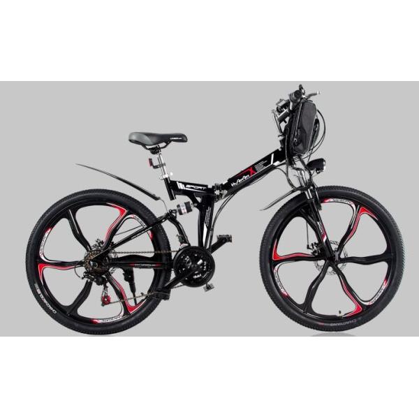 21 Speed Foldable E Bicycle 48V 15AH Lithium Battery With Carbon Steel Frame