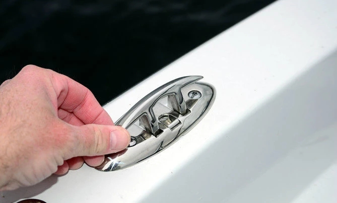 Marine Hardware Fittings 316 Stainless Steel Flush Mount Pull Up Cleat for Watercrafts