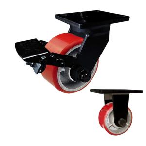 Quality 3inch Width 3300lbs Capacity Super Heavy Duty Casters Polyurethane wholesale