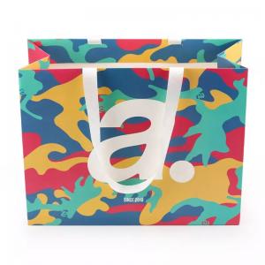 China Custom Graffiti Boutique Clothing Recycled Paper Bags With Handles on sale