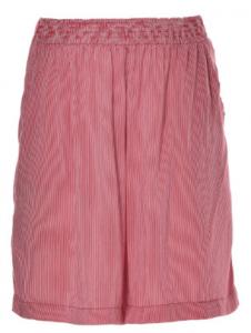 China Warm Pink Ladies Corduroy Shorts , Womens Knee Length Trousers Smock Design on sale