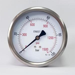 Quality 100mm 1500 psi 7 MPa Vibration-proof Lower Back Mounting Manometer Silicone Oil Liquid Filled Pressure Gauge wholesale
