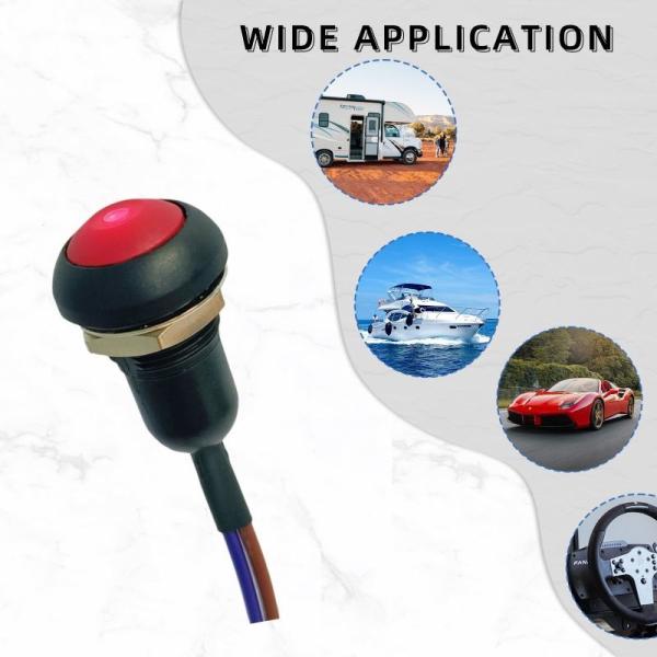 500VDC Waterproof Button Switch Plastic DOT Dome 22mm Push Button Switch